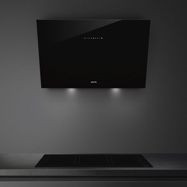 Smeg KV394N 90cm Angled Chimney Auto-Vent 2.0 Hood Black main 3
