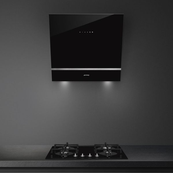 Smeg KV26N 60cm Angled Chimney Hood Black main 2