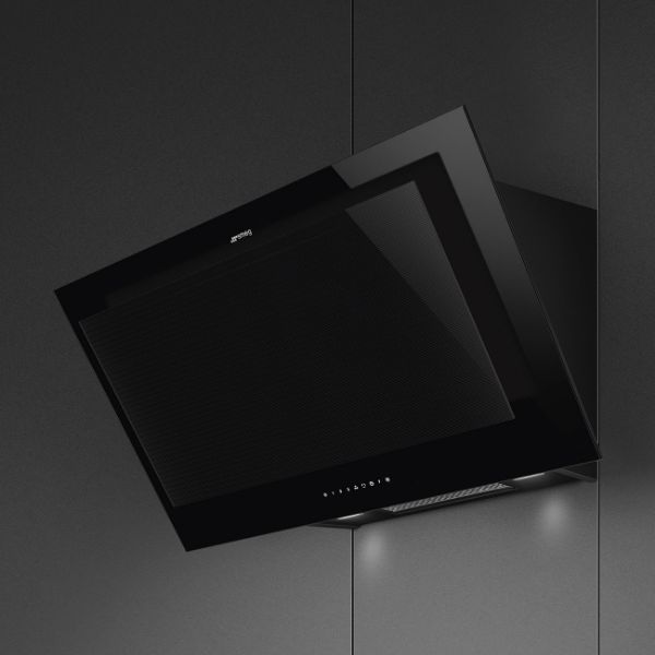 Smeg KV194B3 90cm Linea Angled Chimney Auto-Vent 2.0 Hood Midnight Black main 3