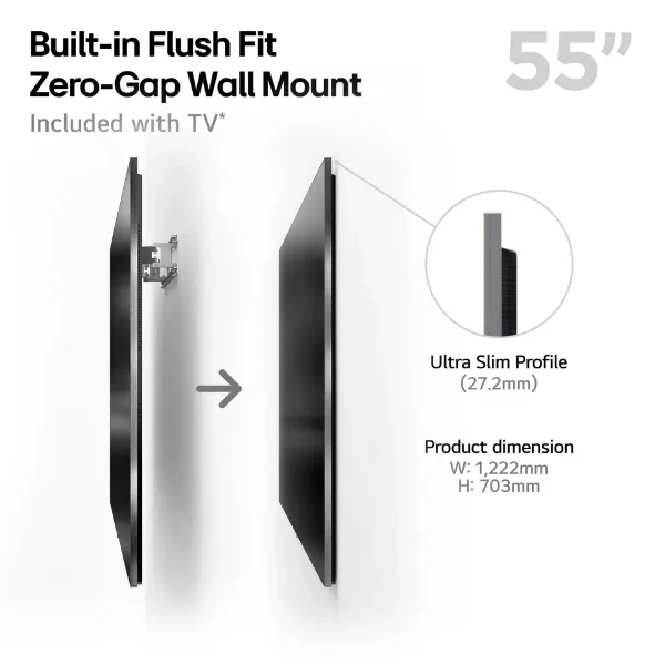 LG OLED55G54LW.AEK OLED evo AI G5 55" 4K Smart TV_mount
