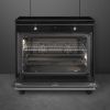 Smeg CX91IMBL 90cm Concert Induction Range Cooker in Black _ front view open oven 