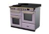 Rangemaster 18240 Estel Deluxe 110 Induction Range Cooker with Proving Drawer in Heather with Antique Brass Trim - ESDLO110EIPHTH/AB1_angled
