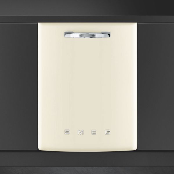 Smeg DIFABCR 60cm 50s style Built-in Dishwasher In Cream _ front view