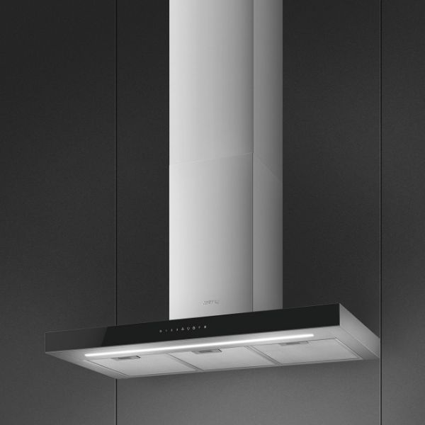 Smeg KBT9L4VN 90cm Chimney Auto-Vent 2.0 Hood Stainless Steel with Black main 3