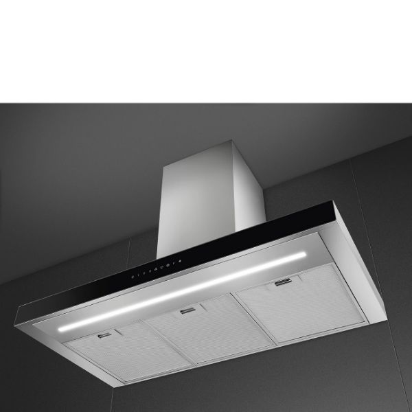 Smeg KBT9L4VN 90cm Chimney Auto-Vent 2.0 Hood Stainless Steel with Black under 2