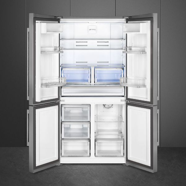 Smeg FQ60XDE 92cm Four Door Fridge Freezer Stainless Steel Effect open