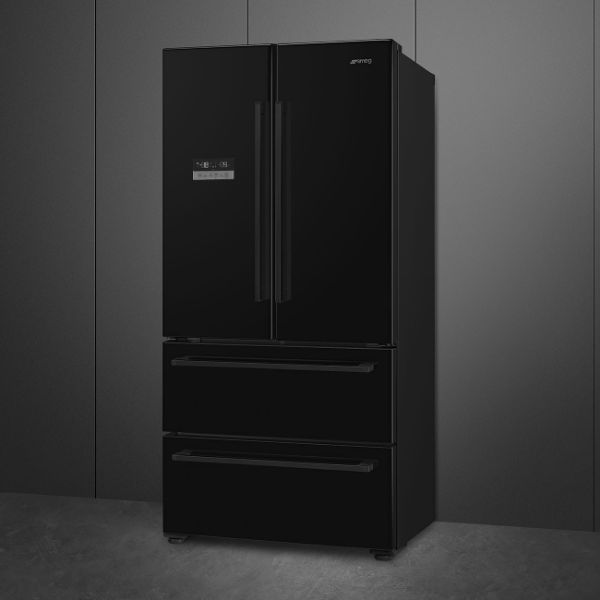 Smeg FQ55FNDE 84cm Two Door Two Drawer Fridge Freezer Black main 3