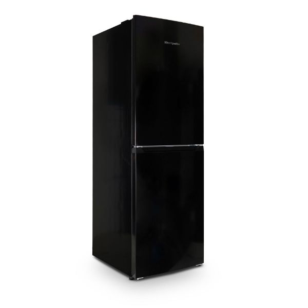 Montpellier MNF167EBK 55cm No Frost  Fridge Freezer in Black_angled