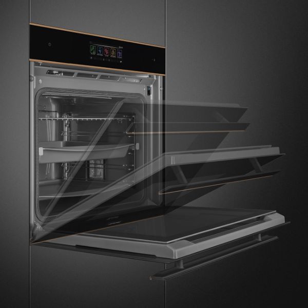 SOP6606WS2PNR 60cm Dolce Stil Novo Pyrolytic SteamOne Wi-Fi Oven opening 