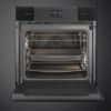 SOP6102S2PB3 60cm Linea Pyrolytic SteamOne Oven Pure Black open
