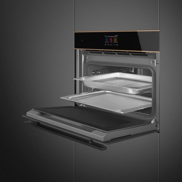 SO4604S4PNR 45cm Dolce Stil Novo Steam100 Pro Oven Copper Trim shelves