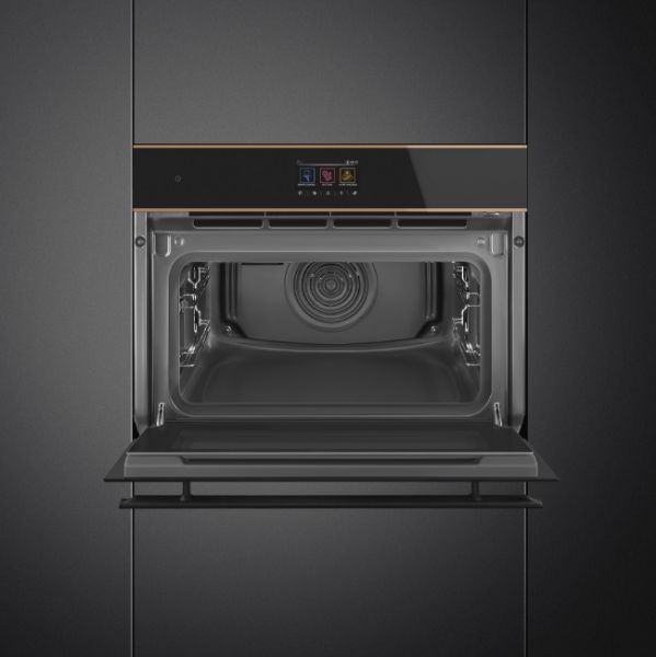 SO4604S4PNR 45cm Dolce Stil Novo Steam100 Pro Oven Copper Trim open 2