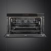 Smeg SFPR9606WTPNR Reduced Height 90cm Dolce Stil Novo Pyro Wi-Fi Oven open