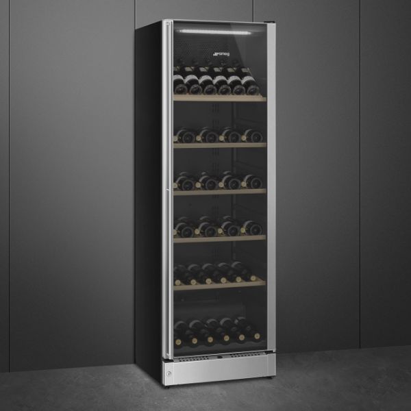 Smeg SCV115G 60cm Freestanding Classic Wine Cooler with Right Hand Hinge SS main 2