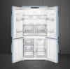 Smeg FQ960PB6 90cm Victoria Four Door Fridge Freezer Pastel Blue open