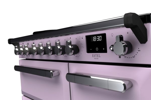 Rangemaster 17849 Estel Deluxe 90 Induction Range Cooker in Heather with Chrome Trim - ESDL90EIPHTH/CM1_controls