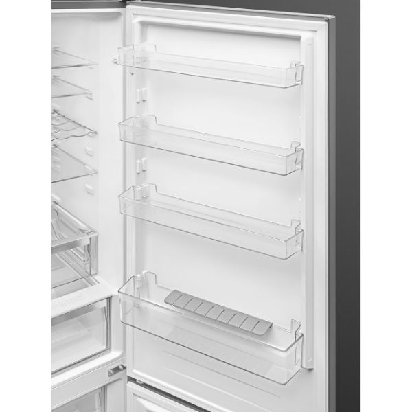 Smeg FC20XDNEUK 60cm Freestanding Fridge Freezer Stainless Steel Effect Doors shelves