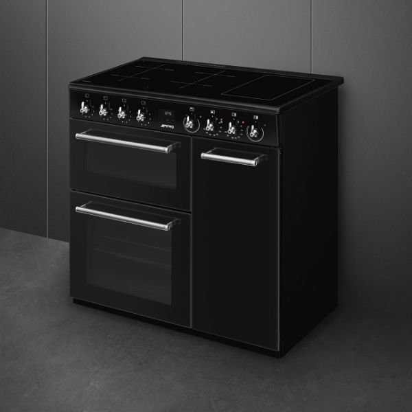 Smeg CX93IMBL 90cm Concert Electric Range Cooker with Induction Hob main 2