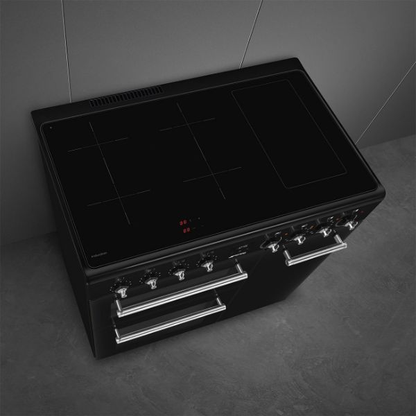 Smeg CX93IMBL 90cm Concert Electric Range Cooker with Induction Hob above