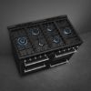 Smeg CX113GMBL 110cm Concert Dual Fuel Triple Cavity Range Cooker hob