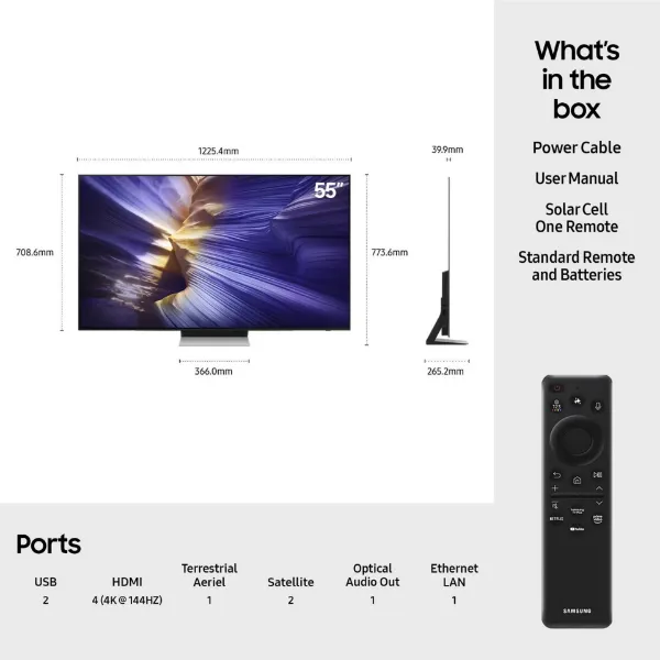 Samsung QE55S90FAEXXU 55" 4K OLED Smart AI TV TV_remote