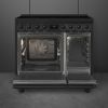 Smeg C92IPX2 90cm Stainless Steel Double Cavity Pyrolytic Cooker open 2