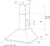 Rangemaster 62260 90cm Chimney Cooker Hood in Stainless Steel and Chrome - LEIHDC90SC/_ size info