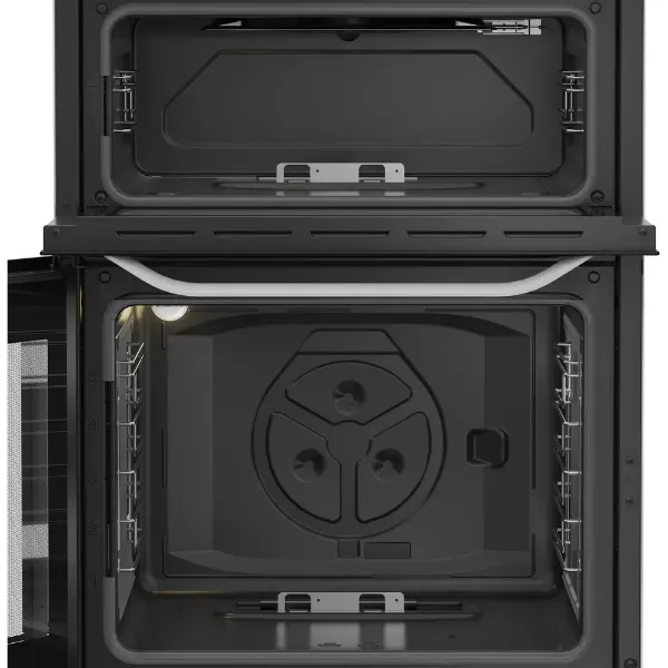 Hotpoint HDG6GDCW 60cm Gas Double Cooker with Glass Lid - White_interior