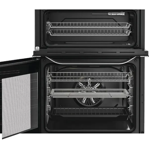 Hotpoint HDE6VDCAX 60cm Electric Double Cooker with Air Fry - Stainless Steel_shelves