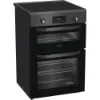 Hotpoint HDE6IDC2SA 60cm Electric Double Cooker with Induction Hob - Anthracite_angled view