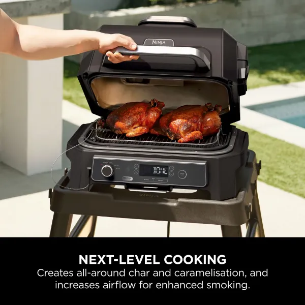 Ninja XSKOGXLRSRKEU Woodfire XL Roast & Smoke Rack - Silver_cooking