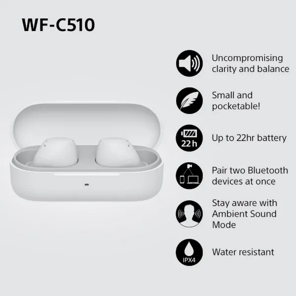 Sony WFC510W.CE7 Wireless In ear headphones - White_main