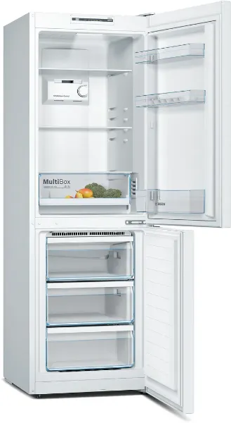 Bosch KGN33NWEBG Series 2 Free-standing fridge-freezer with freezer at bottom 176 x 60 cm White, Total No Frost open
