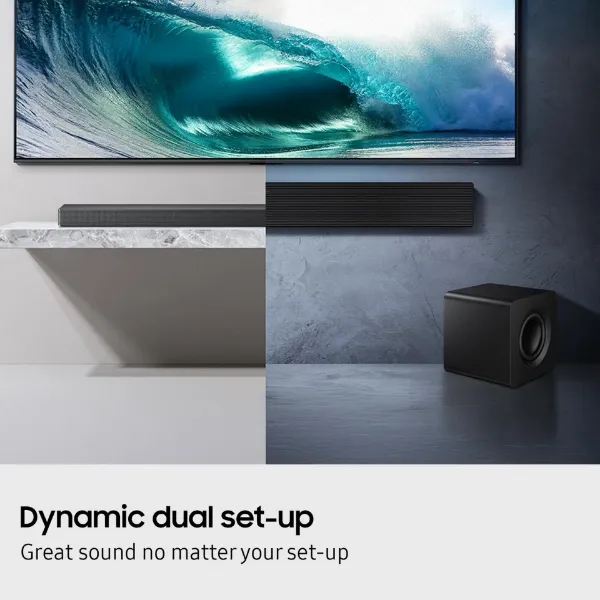 Samsung HW-QS700F/XU 3.1.2ch Q-Series Soundbar with Subwoofer - Titan Black_dual set up