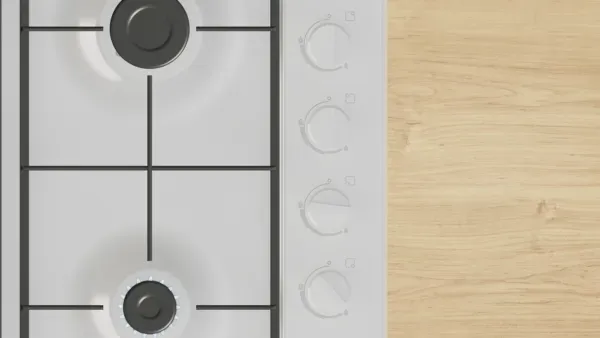Bosch PBP6B2K60 Series 2, Gas hob, 60 cm, Enamel, White controls