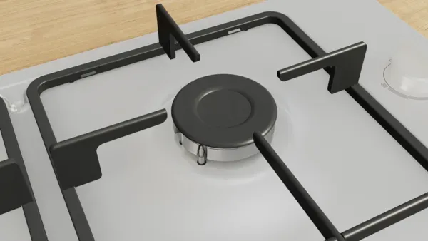 Bosch PBP6B2K60 Series 2, Gas hob, 60 cm, Enamel, White hob