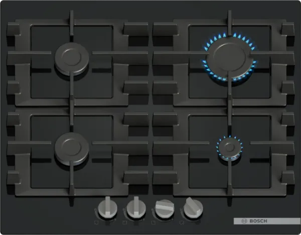 Bosch PNP6B6K40 Series 4, Gas hob, 60 cm, Tempered glass, Black main
