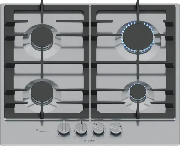 Bosch PCP6A5I90 Series 6, Gas hob, 60 cm, Stainless steel main