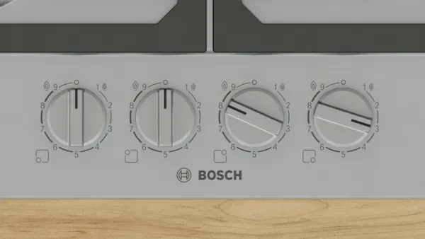 Bosch PCP6A5I90 Series 6, Gas hob, 60 cm, Stainless steel controls