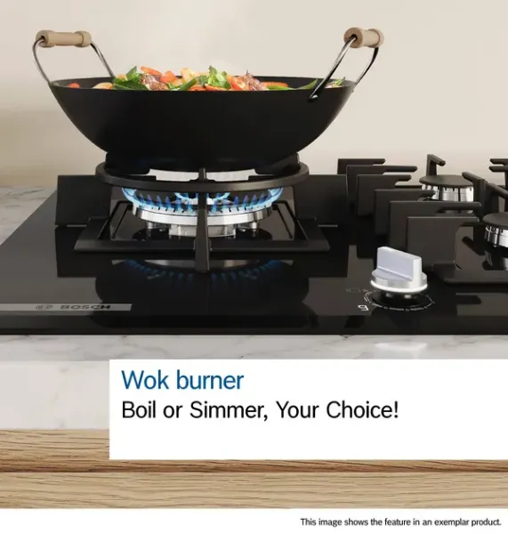 Bosch PCQ7A5I90 Series 6, Gas hob, 75 cm, Stainless steel feature 4
