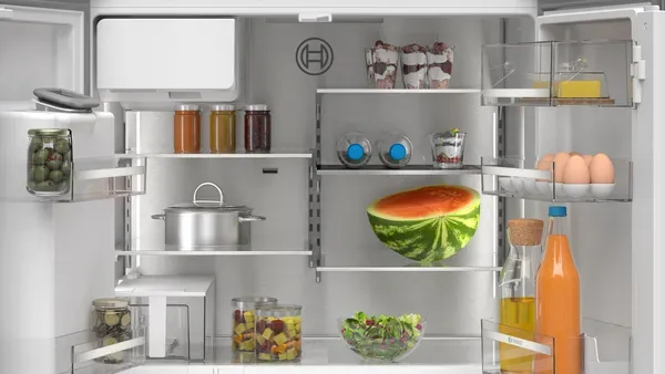 Bosch KFI96APEAG Series 6, French door bottom freezer, multi door, 183 x 90.5 cm, Brushed steel anti-fingerprint open 2