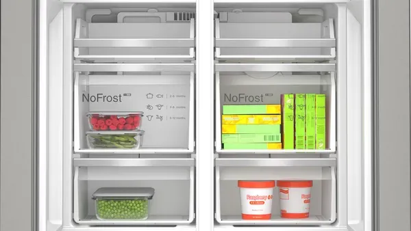 Bosch KFI96APEAG Series 6, French door bottom freezer, multi door, 183 x 90.5 cm, Brushed steel anti-fingerprint shelves 2