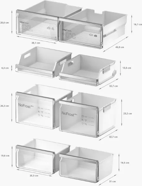 Bosch KFI96APEAG Series 6, French door bottom freezer, multi door, 183 x 90.5 cm, Brushed steel anti-fingerprint shelves 3