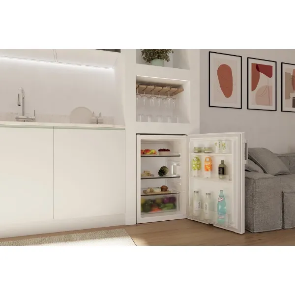 Hoover HONLQ2S58EWHK H-Fridge 300 Mini Under Counter Larder Fridge_room view door open