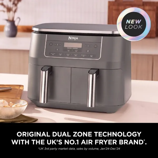 Ninja DZ300UK 7.6 litre 6-in-1 Dual Zone Air Fryer - Gun Metal Grey_dual zone technology