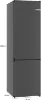 Bosch KGN39OCAFG Series 4, Free-standing fridge-freezer with freezer at bottom, 203 x 60 cm, Cast Iron, Green Collection, Total No Frost dimensions