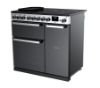 Rangemaster 15802 Edge Deluxe 90 Induction Range Cooker in Black Glass with Chrome Trim - EDDL90EIGBLK/CM1_angled