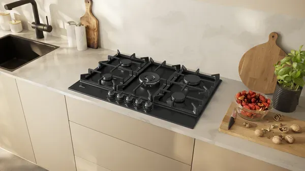 Neff T27CIQ8S0 N 70 Gas hob 75 cm Enamel, Black main 2