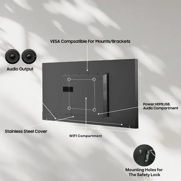 Sylvox OT43B1K4GC 43" Partial Sun Outdoor TV_contents
