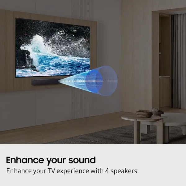 Samsung HW-B400F/XU 2.0ch Soundbar with 4 speakers - Titan Black_sound